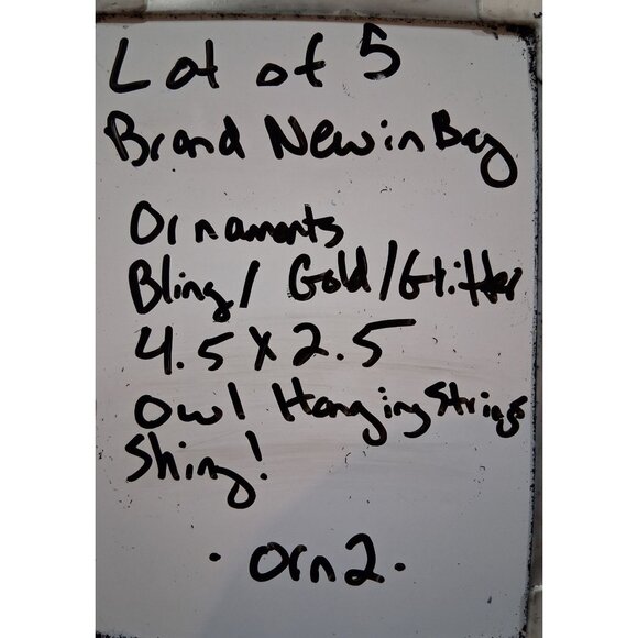 NEW Set Of 5 Glitter Owl Hanging Christmas Ornaments 4.5x2.5 - Picture 6 of 6